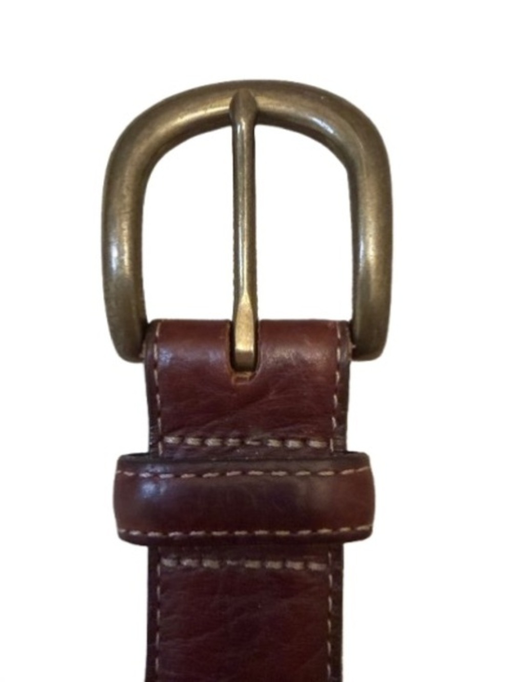 L.L. Bean Men’s Full Grain Leather Belt Size 42 Made in USA Brass Buckle